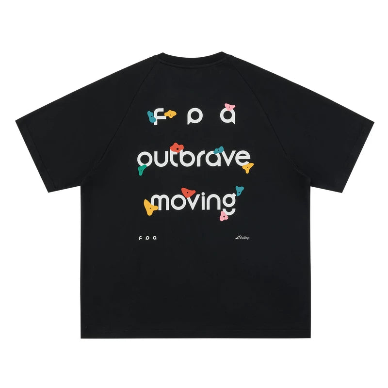 FPA Climbing Color blocked Layout COOLMAX Sports T-shirt Summer Round Neck Couple Half Sleeve Outdoor Breathable Short Sleeve Men