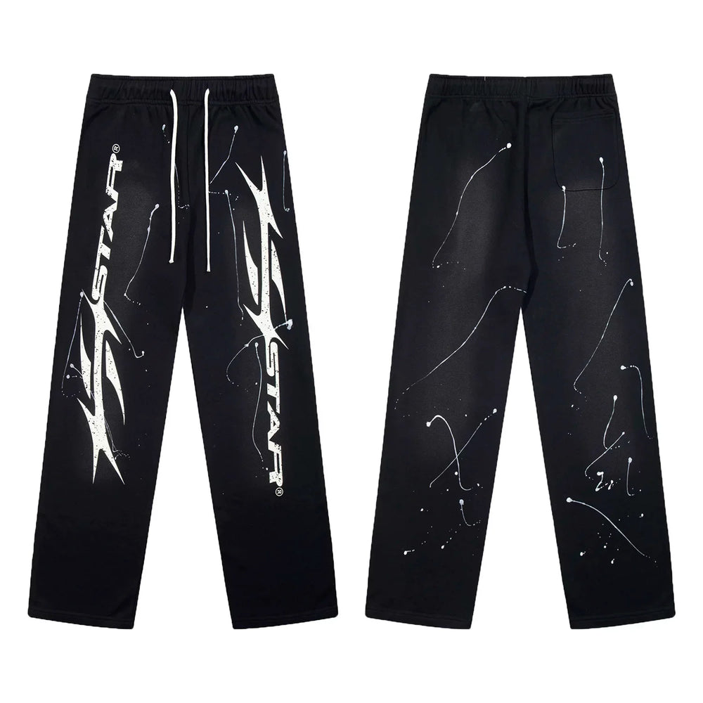 Hellstar Paint Splatter Star Sweatpants black
