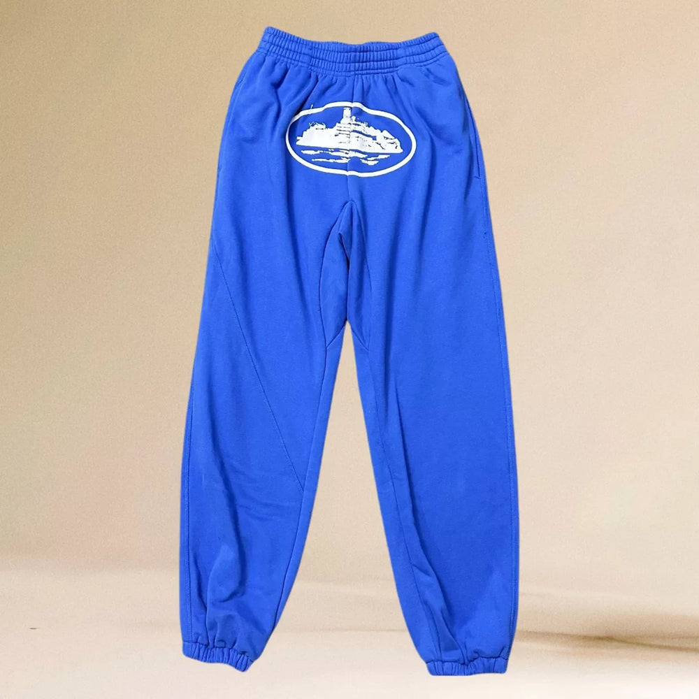 Corteiz Alcatraz Island Heavyweight Sweatpants deep blue