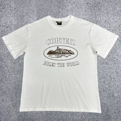 Corteiz "Rules The World" Brown Print White T-Shirt