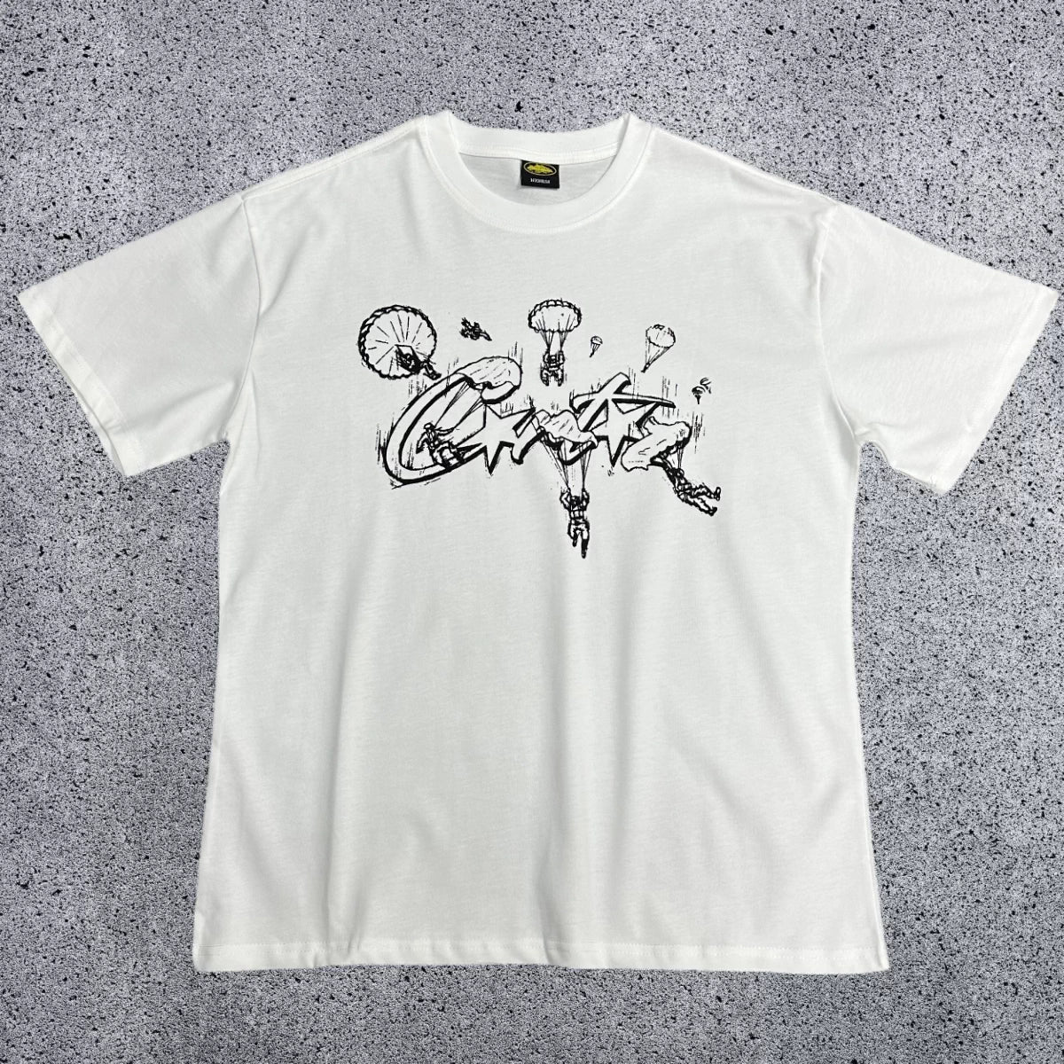 Corteiz Sketch Logo T-Shirt – White/Black