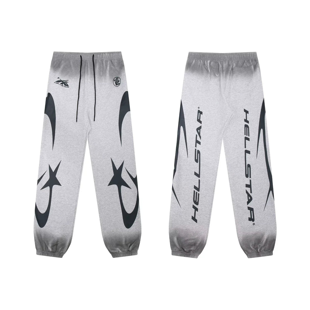 Hellstar Curved Horn & Star Grey Sweatpants