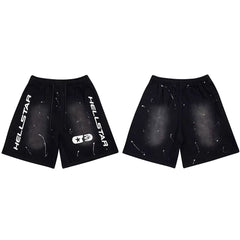 Hellstar Paint Splatter & Logo Shorts black