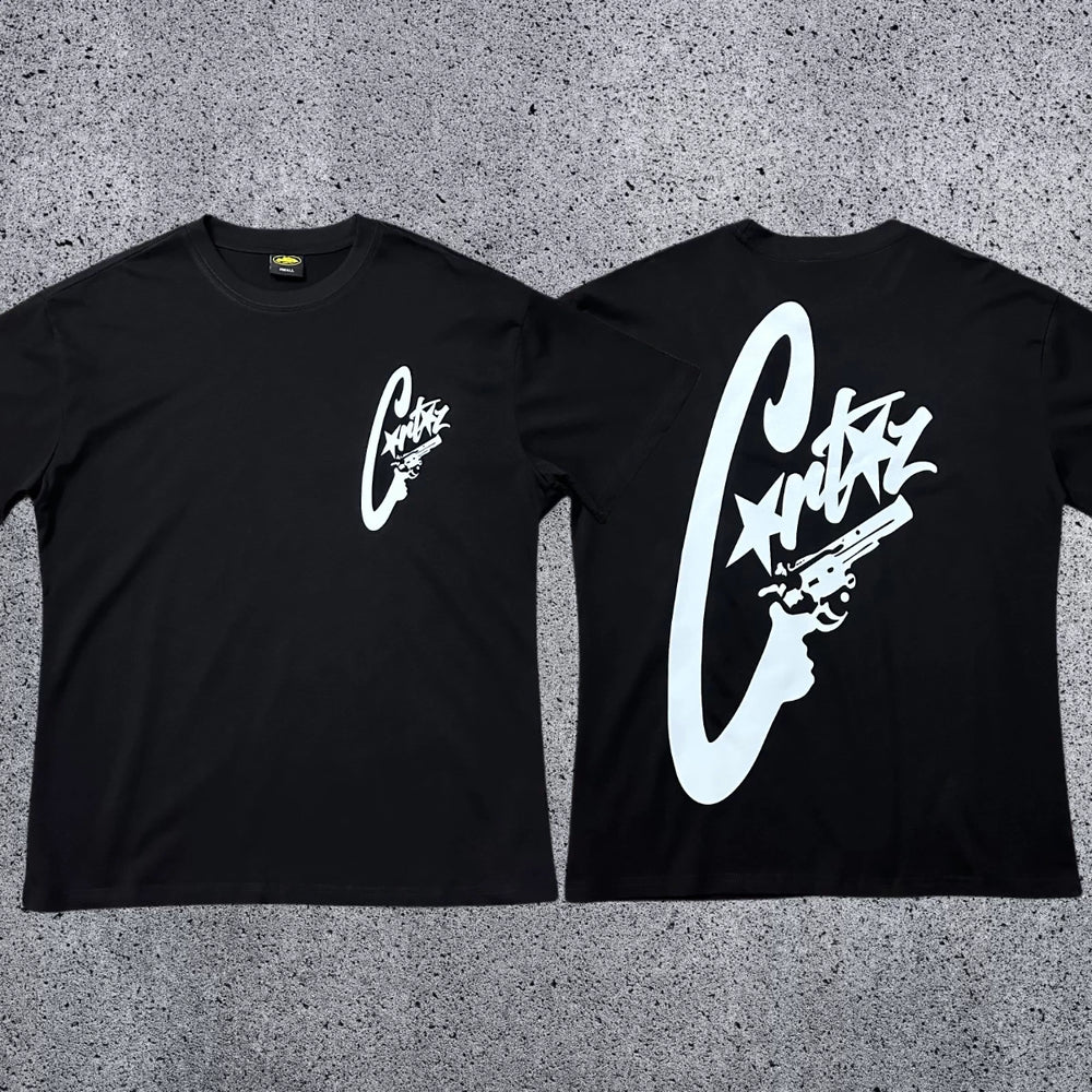 Corteiz "C-Star Gun" Logo Graphic T-Shirt – Black | Authentic Streetwear