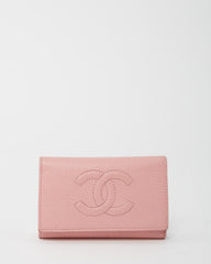 Chanel Pink Caviar Leather Timeless Interlocking CC Logo 6 Key Holder