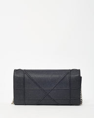 Dior Black Grained Calfskin Diorama Croisiere WOC Wallet on Chain Crossbody Bag