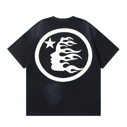 Hellstar Circle Flame Face Logo Tee & Shorts Set