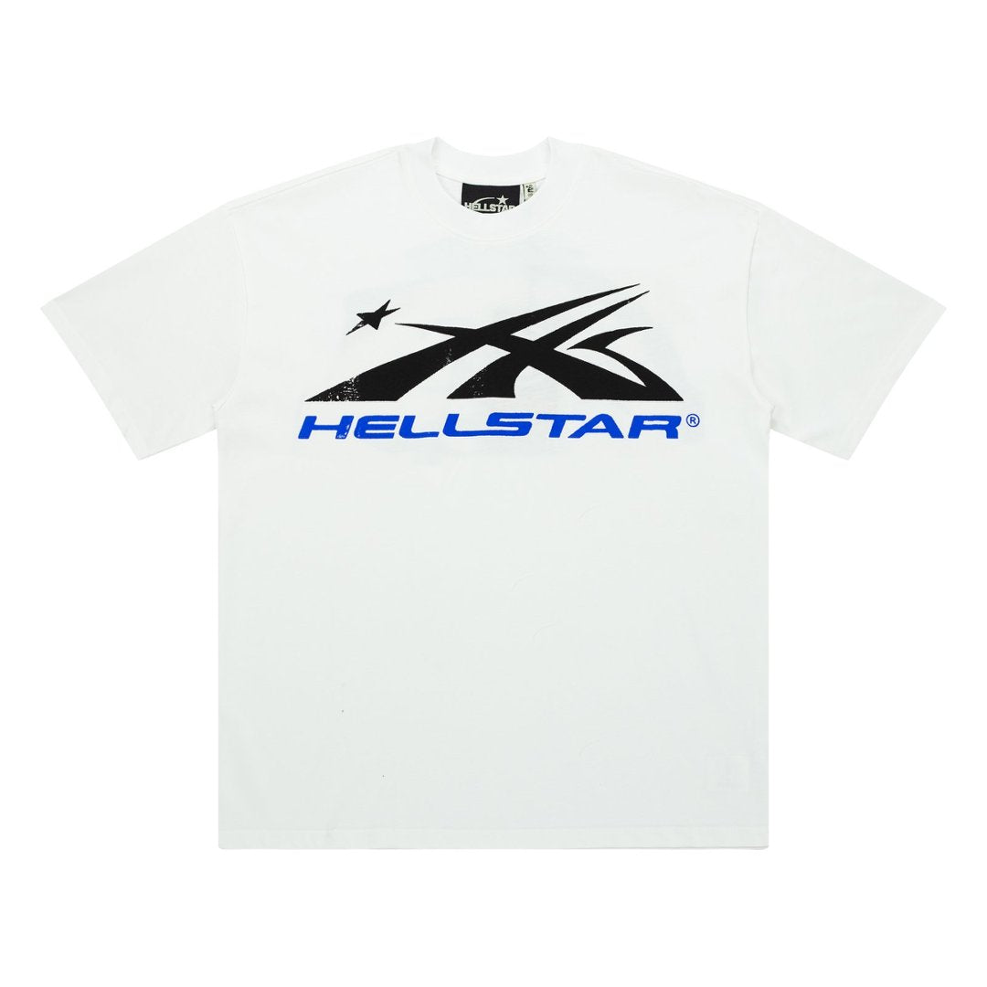 Hellstar Rocket Star Blue Logo White Tee