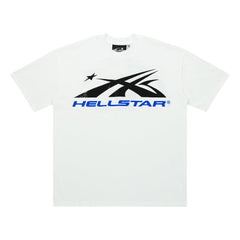 Hellstar Rocket Star Blue Logo White Tee