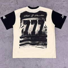 Hellstar Masked Portrait Raglan White & Black Tee