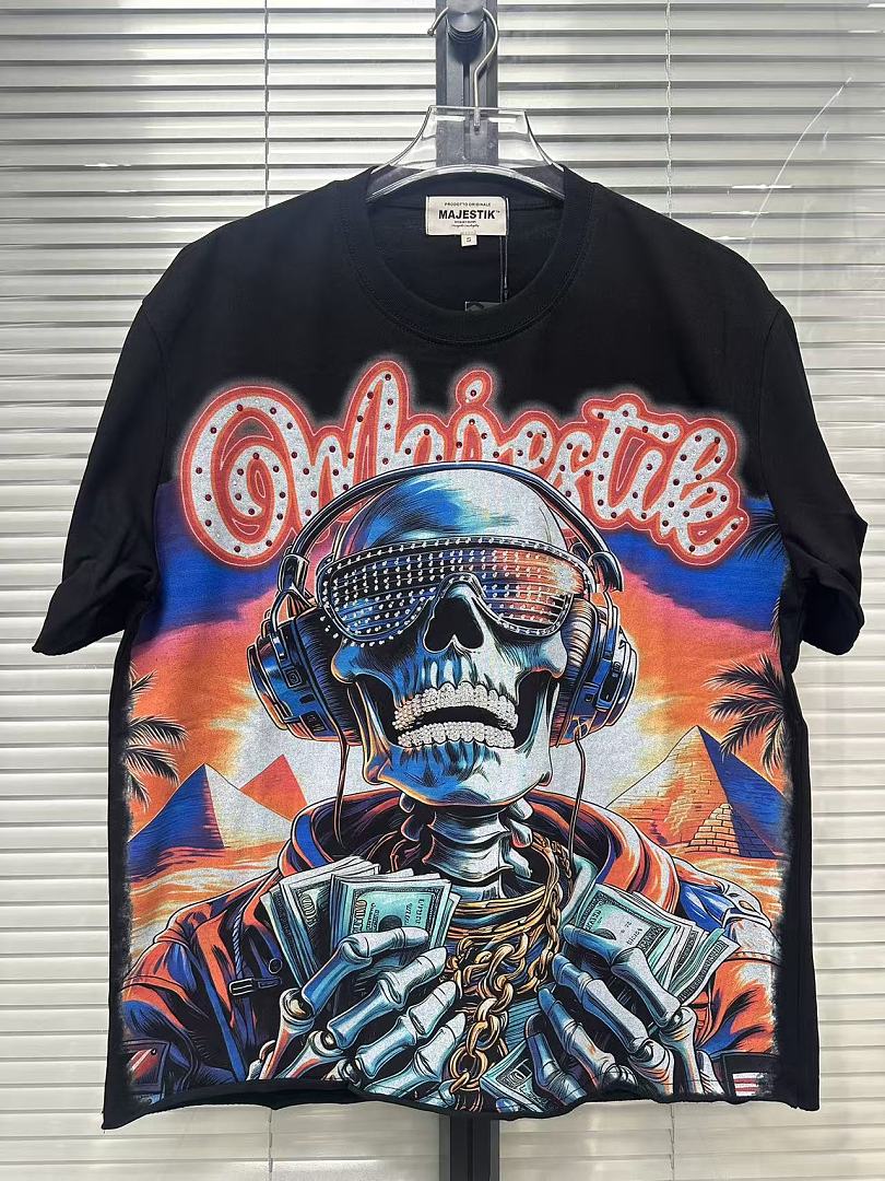 Majestik “DJ Money” Rhinestone Graphic Tee