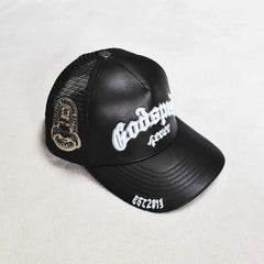 Godspeed Forever Black Leather Trucker Hat